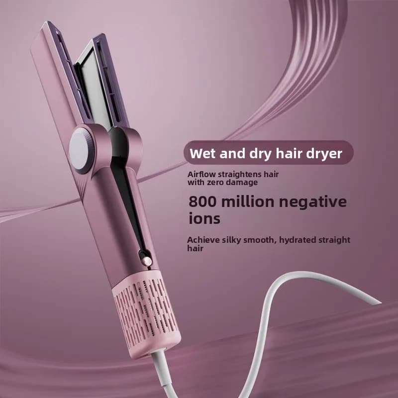 Piastra per Capelli Multifunzione 2-in-1 con Asciugacapelli Elettrico Integrato