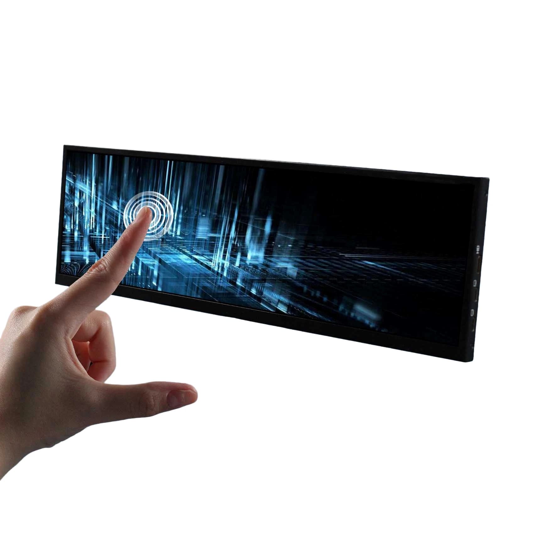 Monitor LCD touch IPS da 14,5" 2560x720 2K, ingresso video di tipo C, guscio in metallo