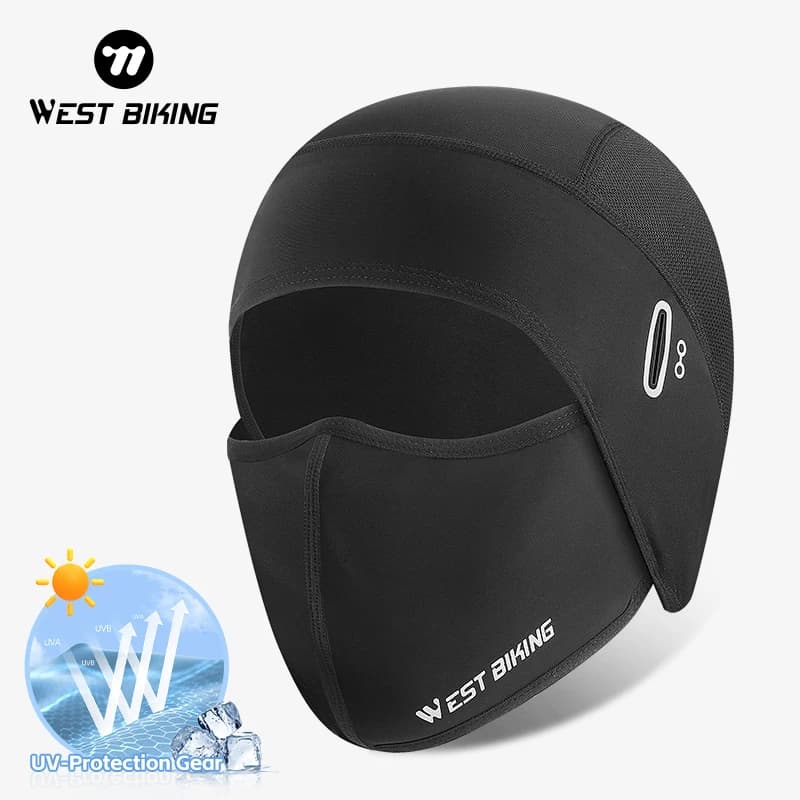 WEST BIKING Biker's Hat Ice Silk Bike Cover Solar Protection Breathable integral mask for outdoor sports racing equipment