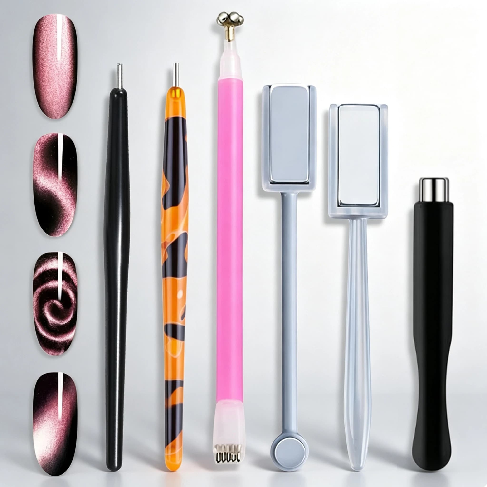 YIKOOLIN Set di Penne Magnetiche 3D per Unghie con Effetto Occhi di Gatto, Gel UV Magnetico, Design Floreale Ombré, Bastoncino Magnetico a Doppia Punta per Manicure