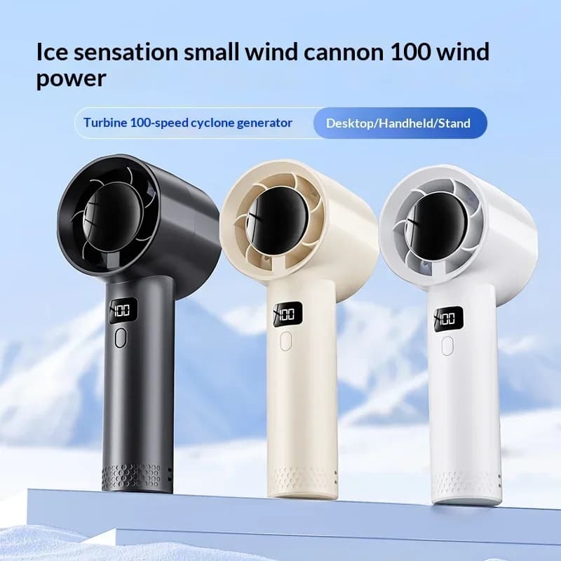 Ventilatore Portatile Palmare 100 Velocità Mini Ventilatore Senza Pale Ricaricabile USB Ventilatori ad Alta Velocità Ventilatori Elettrici da Campeggio Raffrescatore d'Aria