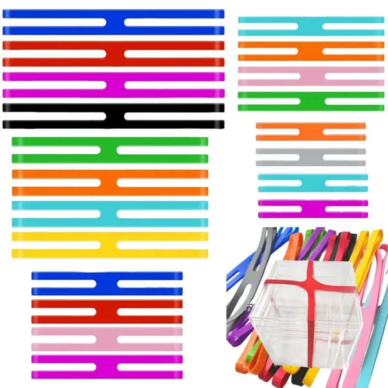 COME 20 Pezzi Elastici in Silicone, 5 Misure, Anelli Elastici Colorati Larghi e Resistenti allo Strappo