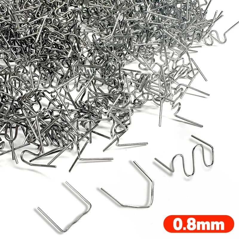 100/500PCS Graffette per saldatura in plastica 0.8mm Chiodi per saldatura Kit di chiodi per riparazione saldatore in plastica per paraurti Kayak Riparazioni di prodotti in plastica