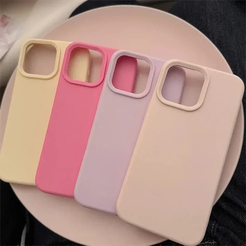Luxury Matte Soft Candy Phone Case For iPhone 17 16 15 14 Pro Max 13 12 11 Pro 15 16 Plus Shockproof Bumper Soft Silicone Cover