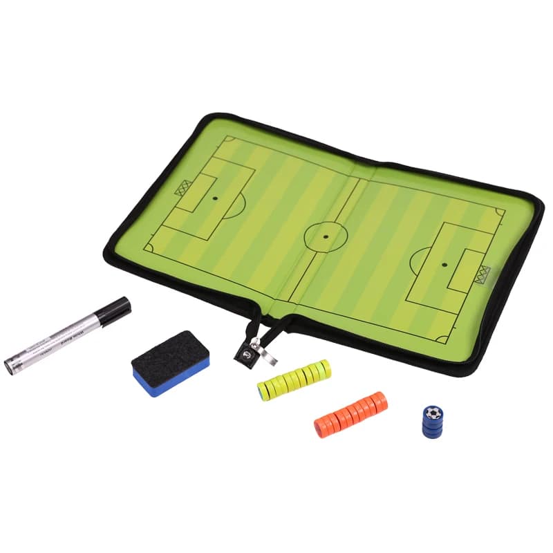 Tavola tattica da calcio con cerniera magnetica pieghevole doppia Tavola tattica da tavolo con sabbia per allenatore Tavola tattica da calcio