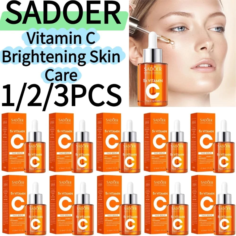 5X Vitamin C Brightening Skin Care Series Hydrating Toner Lotion and Face Cream Set Deep Moisturizing Hydration Beauty Skincare