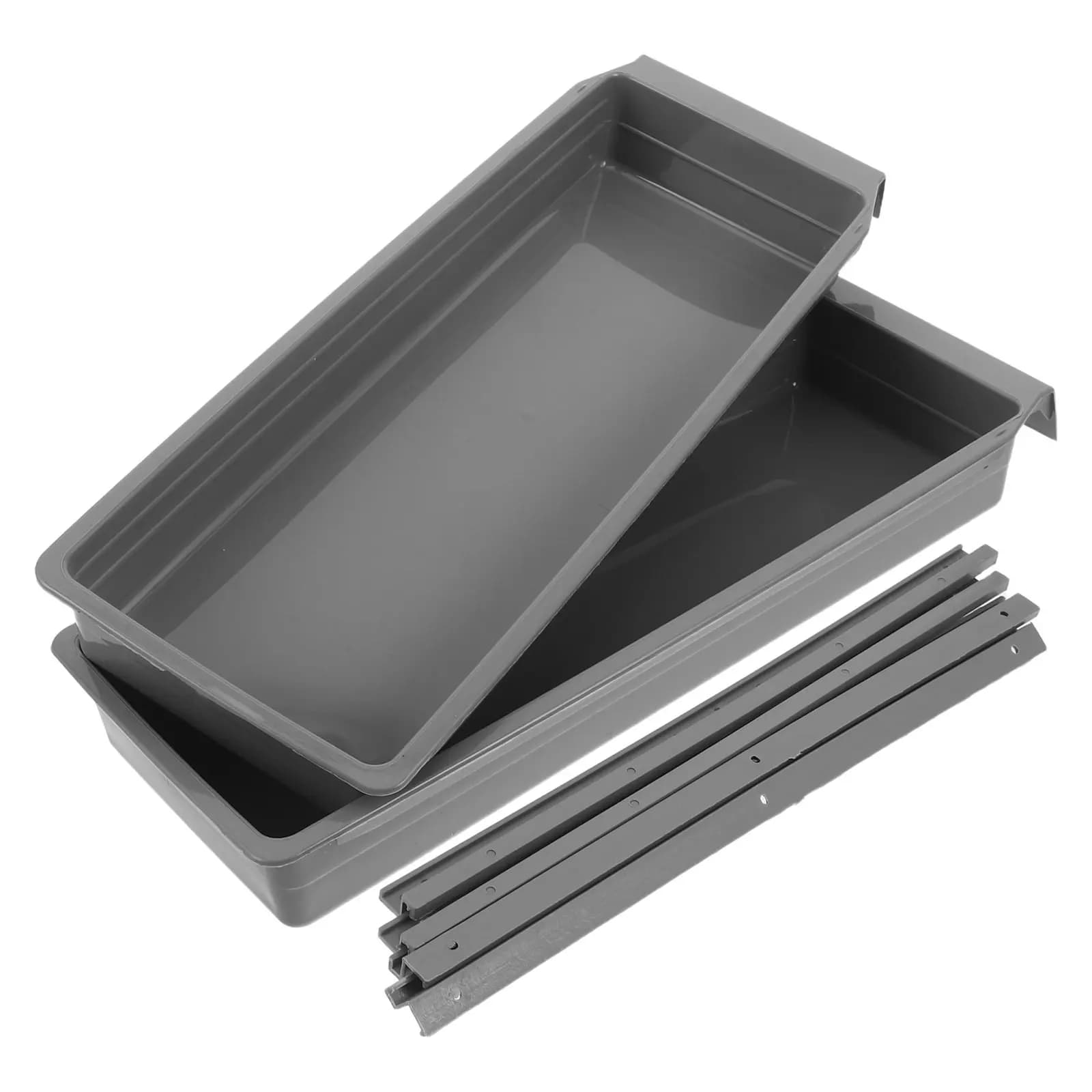 2 Set di Cassetti Laterali con Guide Scorrevoli in Plastica per Macchine da Cucire Industriali, Organizzatore per Accessori e Bobine