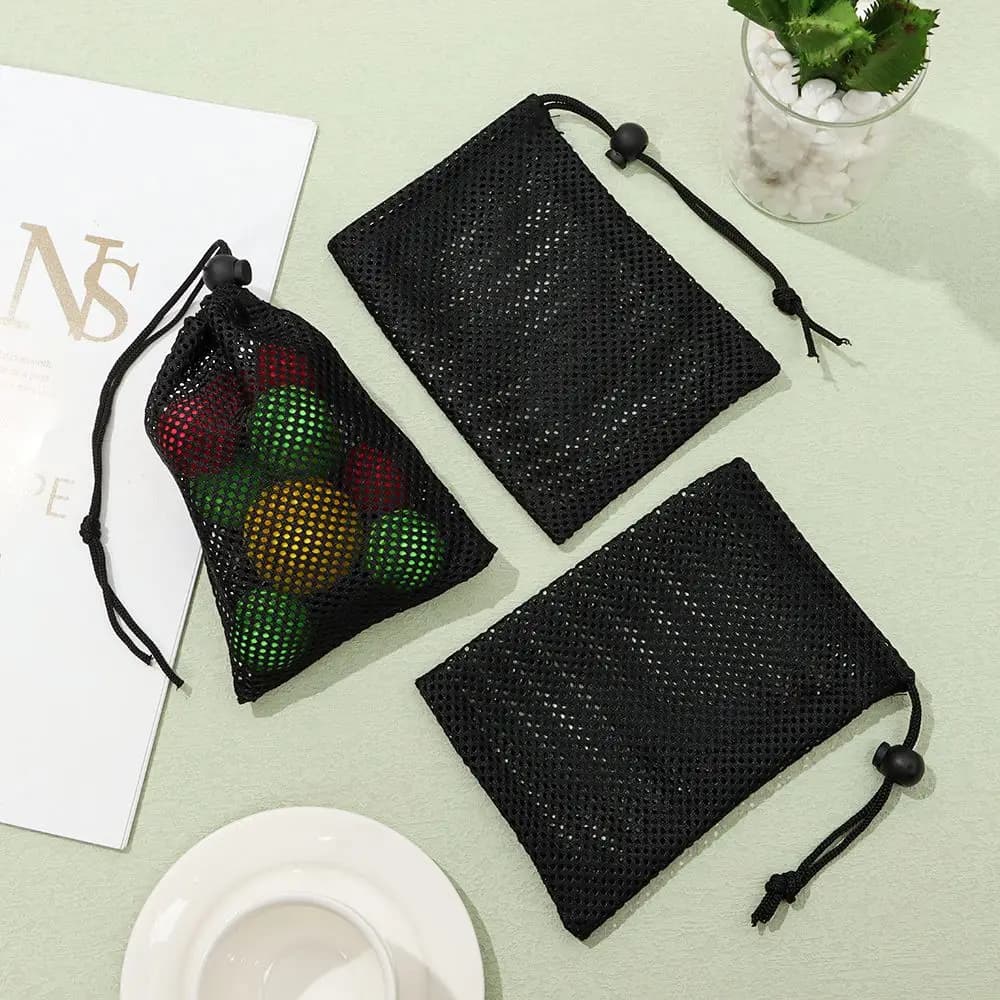 Travel Home Nylon Stuff Sack Laundry Bag Storage Bag Mesh Drawstring Bag Multi Purpose Stuff Sack