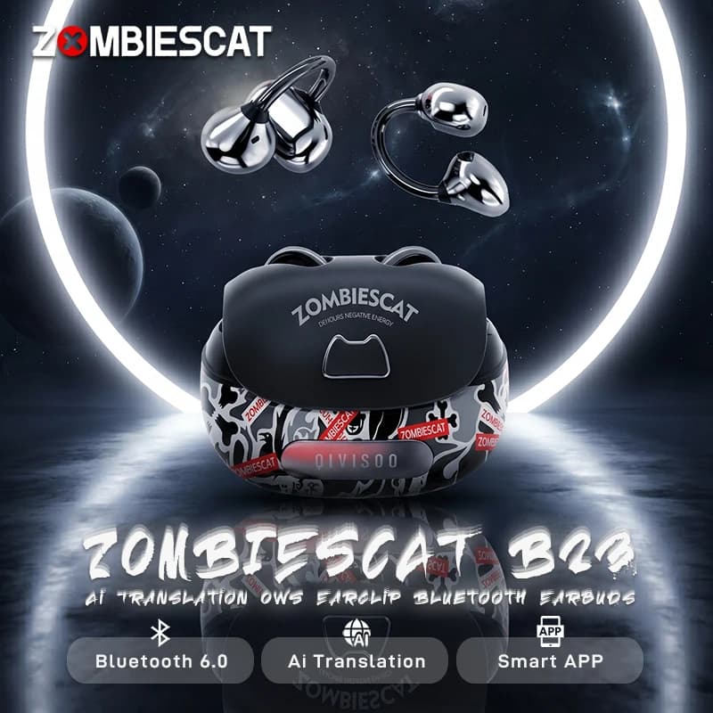 Auricolari Bluetooth 5.4 Zombiescat B5 ANC, Cuffie con Cancellazione Attiva del Rumore, Auricolari Wireless TWS con Chiamata HD ENC e 4 Microfoni