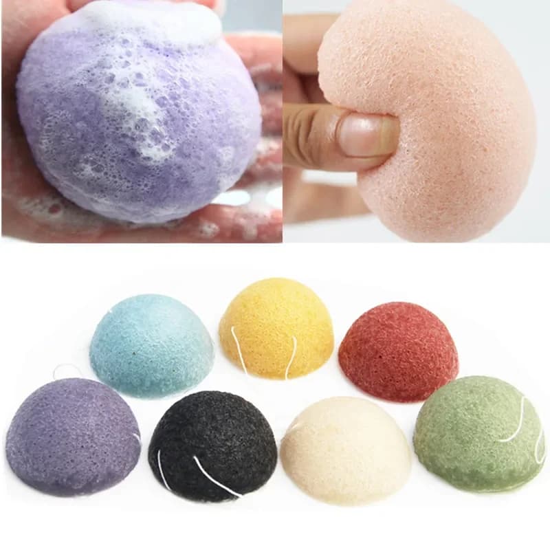 4 Pz/lotto Naturale Konjac Konnyaku Soffio Lavaggio Del Viso Spugna di Pulizia Esponja Maquiagem Esfoliante Pulire Konjac Spugna Trucco Konjac