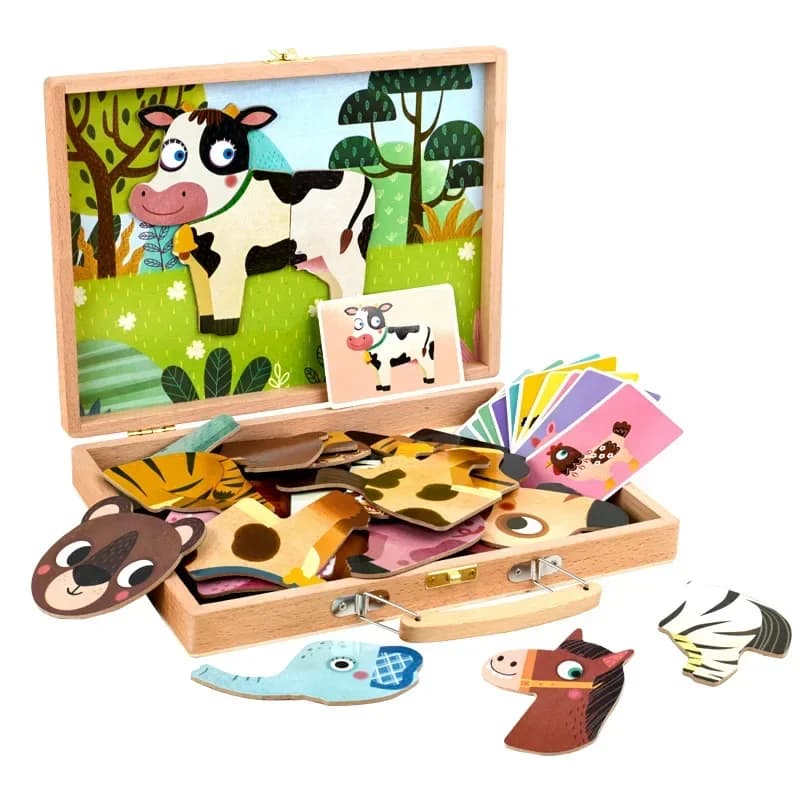 New 2In1 Dress Up Magnetic Puzzle Toys Children 3D Puzzle Writing Magnetic Drawing Board Learning Education Toys For Kids Girls