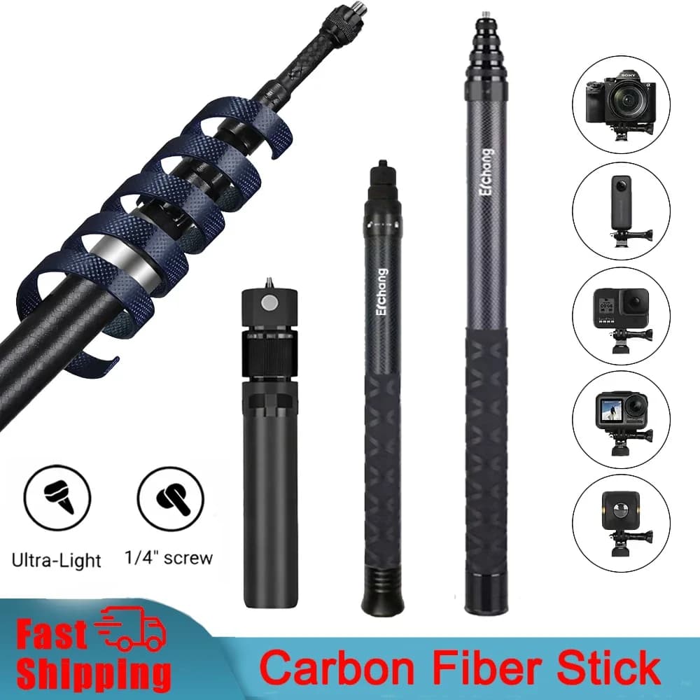 Per Insta360 x5 x4 x3 In Fibra di Carbonio Invisibile Selfie Stick 1.5m 3m Bullet Time Bundle Maniglia Del Treppiede per Insta 360 Accessori