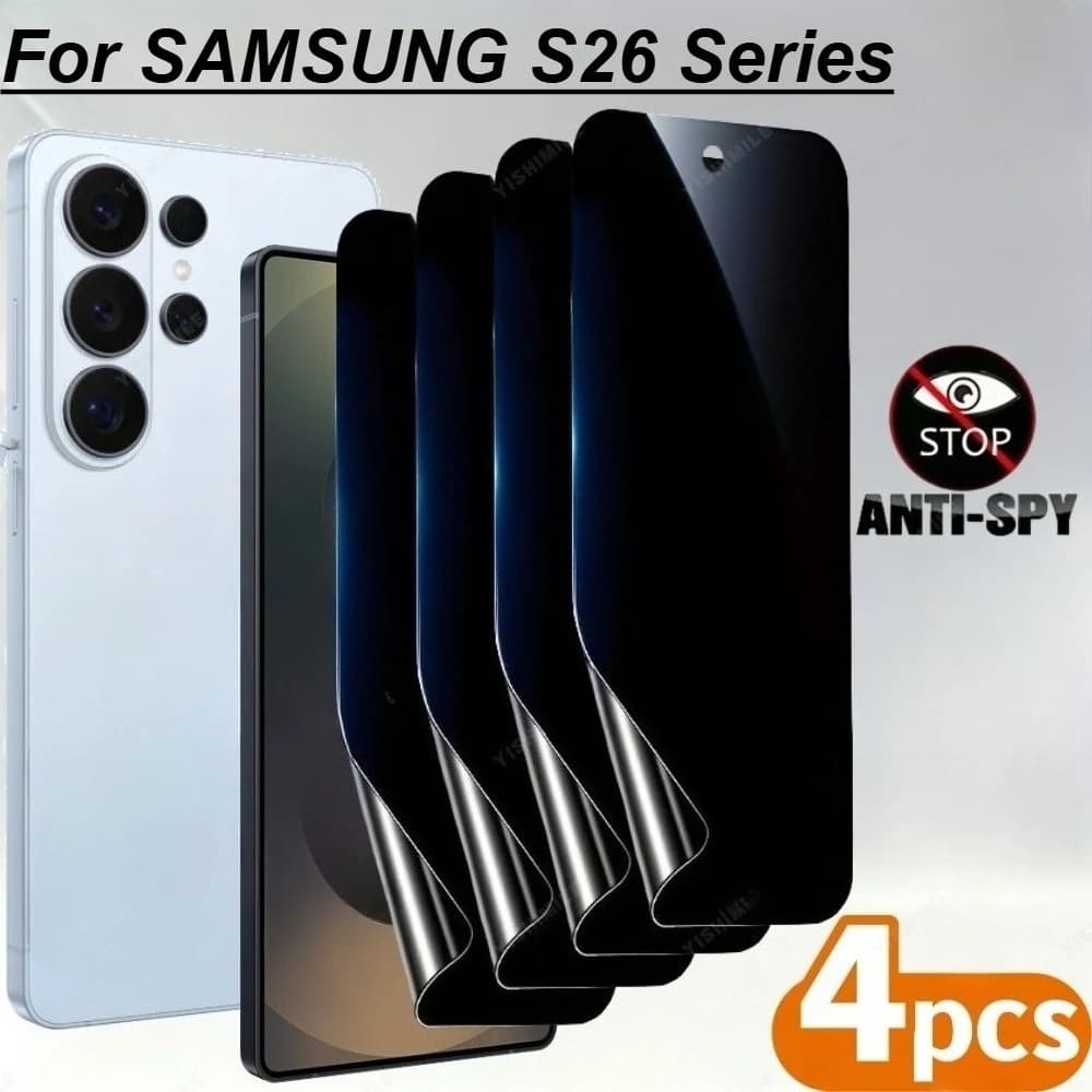 4 Pezzi Pellicola Idrogel Anti-Spia per Samsung Galaxy S26 S25 S24 Ultra S23 S22 S21 S20 Plus S26 S25 Edge Protezione Schermo Completa