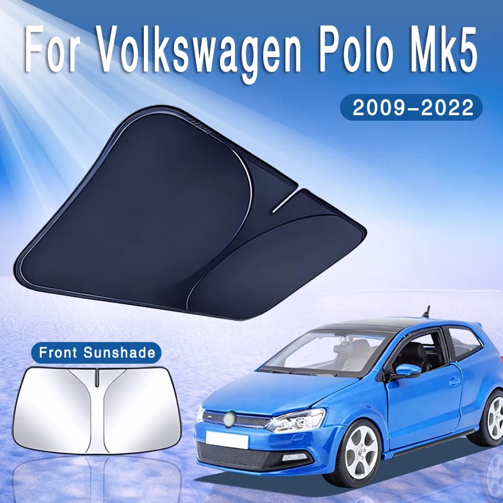 Foldable Car Sun Visor Front Windshield Sunshade Insulation Cooling Auto Accessories For VW Volkswagen Polo Ameo Mk5 2009~2022