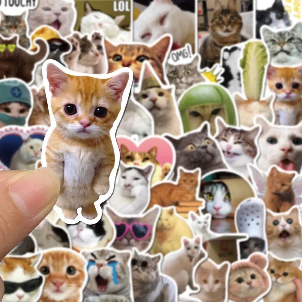 10/30/50PCS Kawaii Love PVC Cat Wall decal Extensive for Korean Kids Decoration Scrapbooking School Material for Children