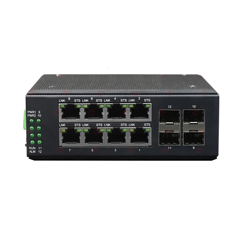 DIN Rail L2 Managed 8 Port Ring Network Switch Gigabit Industrial Ethernet Switch With SFP Slot