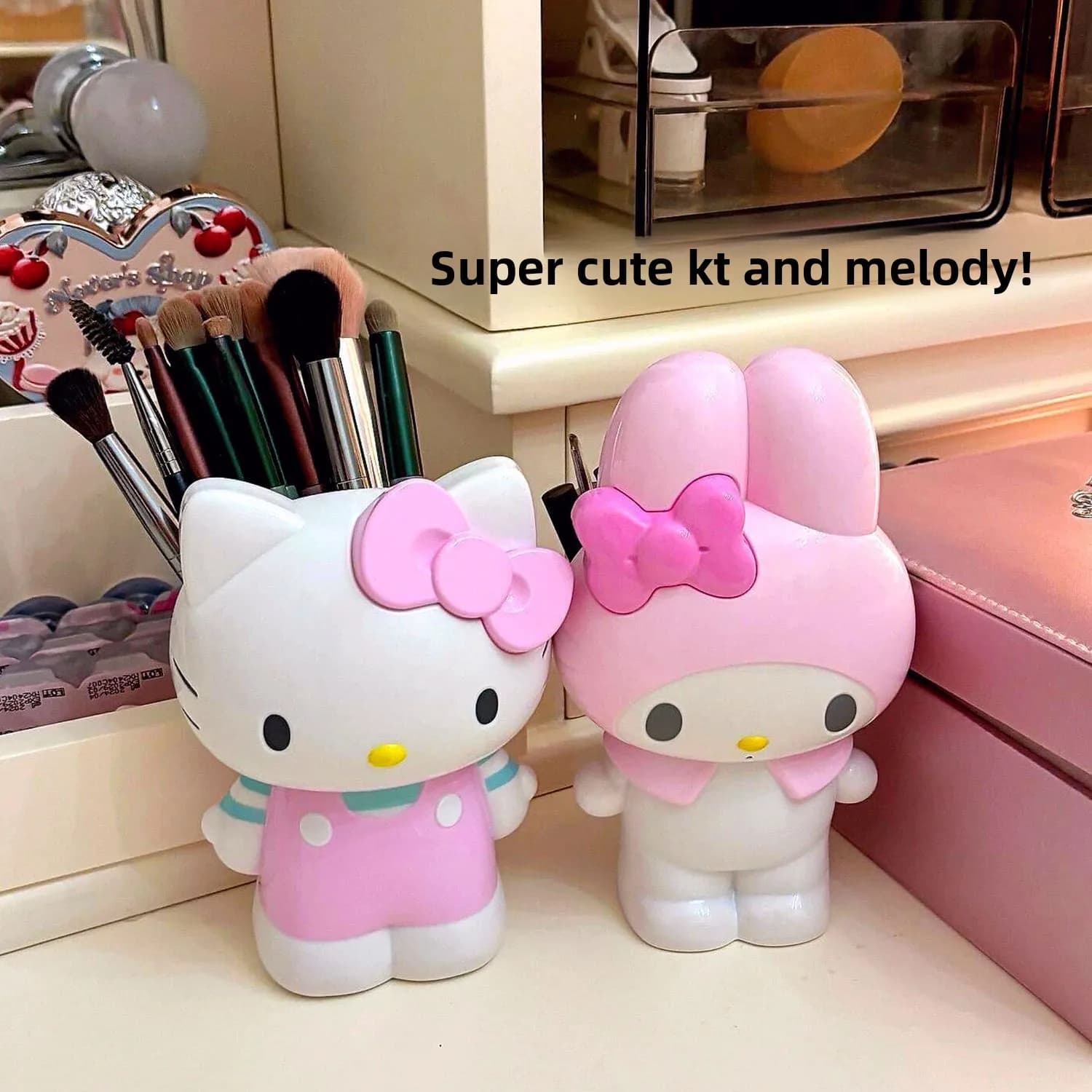 New Hello Kitty 2025, My Melody Makeup Brush Box, Desk Organizer, Decorative Gift