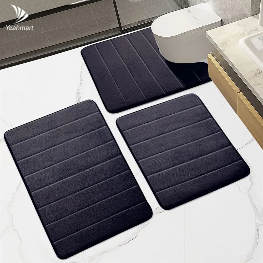 Tappetino da bagno in memory foam Tappetino da toilette Tappetino da bagno antiscivolo extra morbido Tappetini da bagno super assorbenti per pavimento del bagno Tappetino da bagno