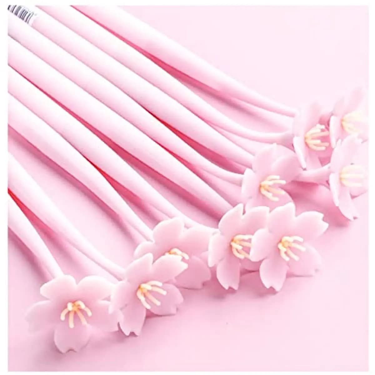 Set di penne Gel da 24 pezzi penne ad acqua neutre in fiore di ciliegio regalo di ritorno in silicone forniture per feste di compleanno cancelleria (0.5mm)
