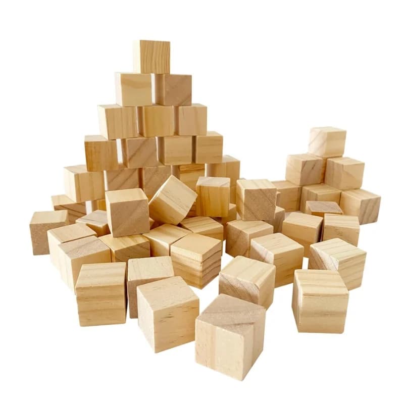 1-5cm Unfinished Wooden Cubes Wood Blocks for Crafting Wood Square Blocks for Crafts Making DIY Projects Decor