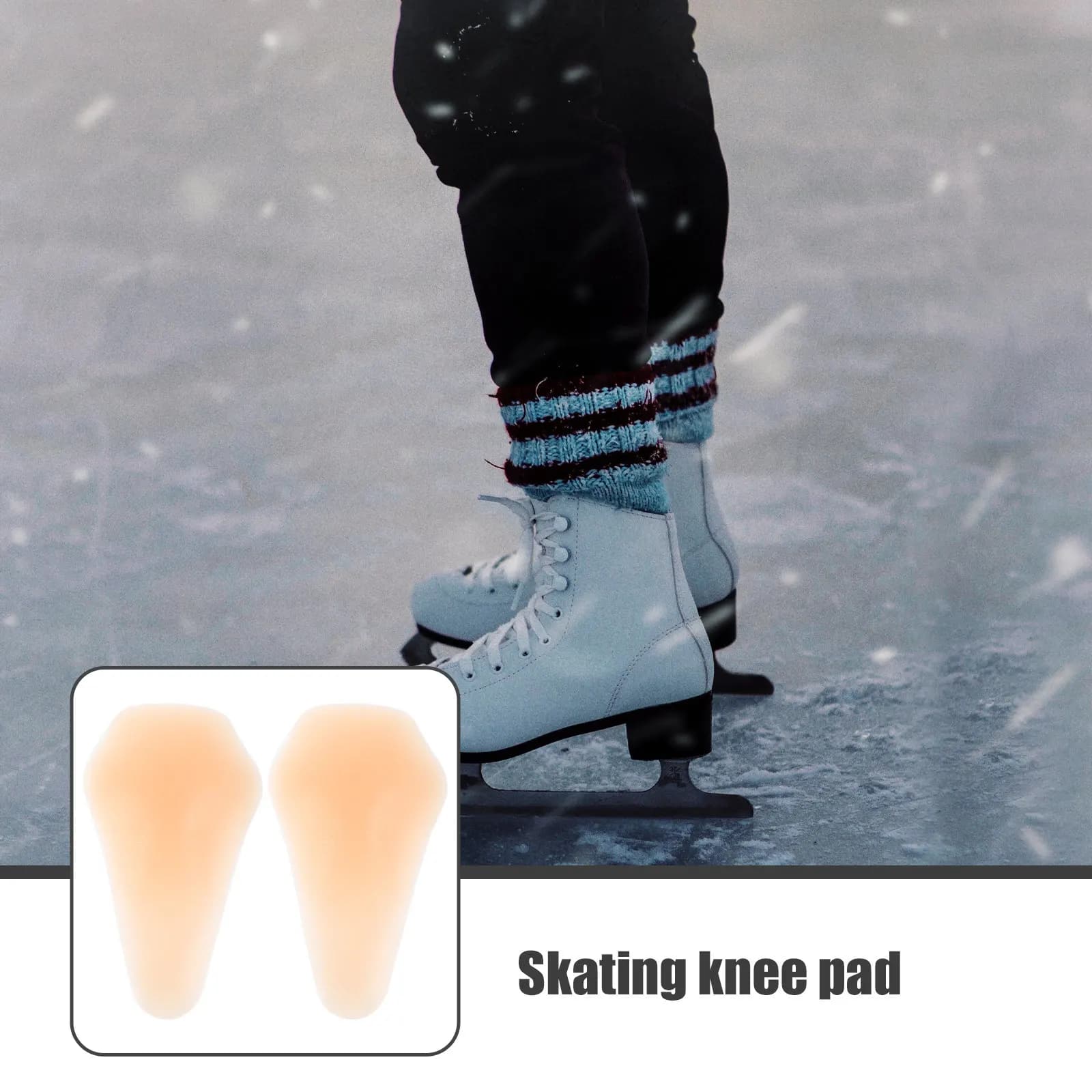 1 Paio di Ginocchiere in Silicone per Pattinaggio, Protezione Adesiva Rinforzata, Assorbimento degli Urti, Comfort e Aderenza, Accessori per Pattinaggio su Ghiaccio e Snowboard