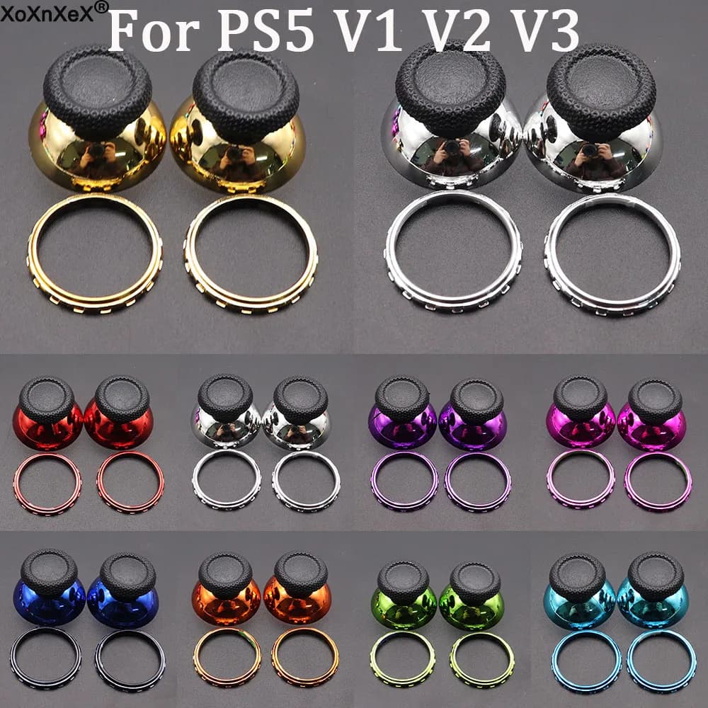 1 set Per PS5 V1 V2 V3 Controller Accento Analogico Thumbstick Anelli Con 3D Analogico Thumb Stick Joystick Caps Grip Accessori di Gioco
