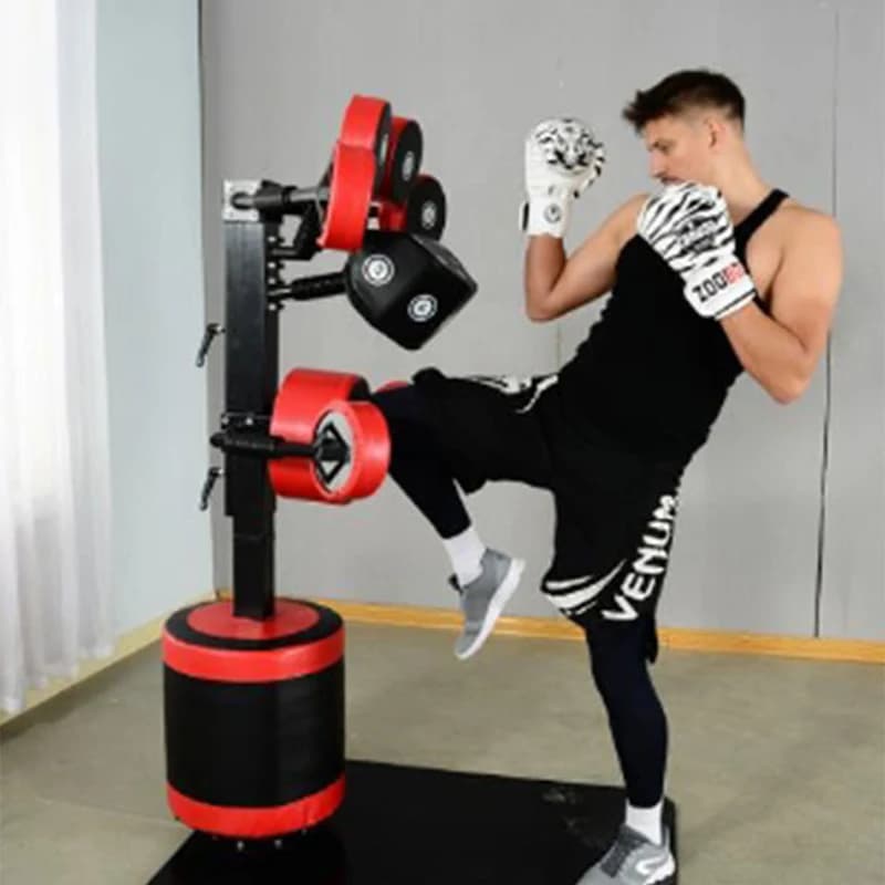 Standing vertical boxing cap Multipoint boxing bag Steel pipe for fitness decompression + Boxing equipment with sponge football