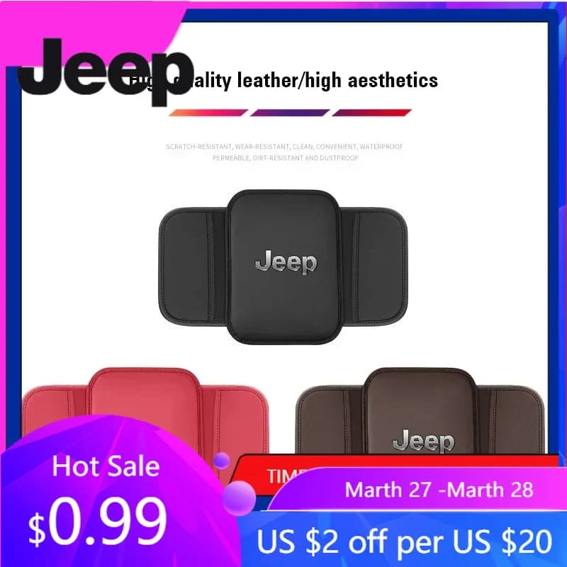 For Jeep For Jeep Renegade Compass Grand Cherokee Wrangler jk Gladiator Car Arm Rest Cushion Storage Pad Armrest Box Protecti