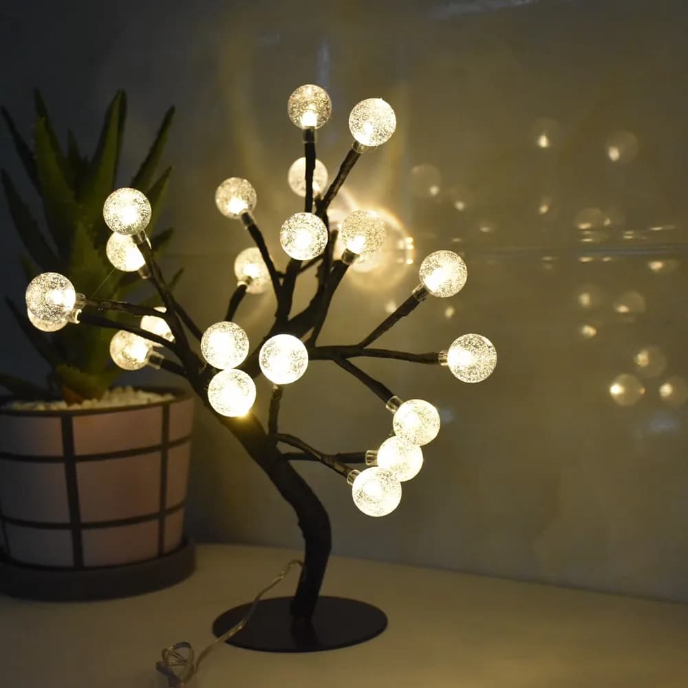 Lampada da tavolo a LED creativa USB pop Lampada da notte per albero a bolle di cristallo Decorazioni per la casa Decorazioni natalizie per matrimoni romantici per interni