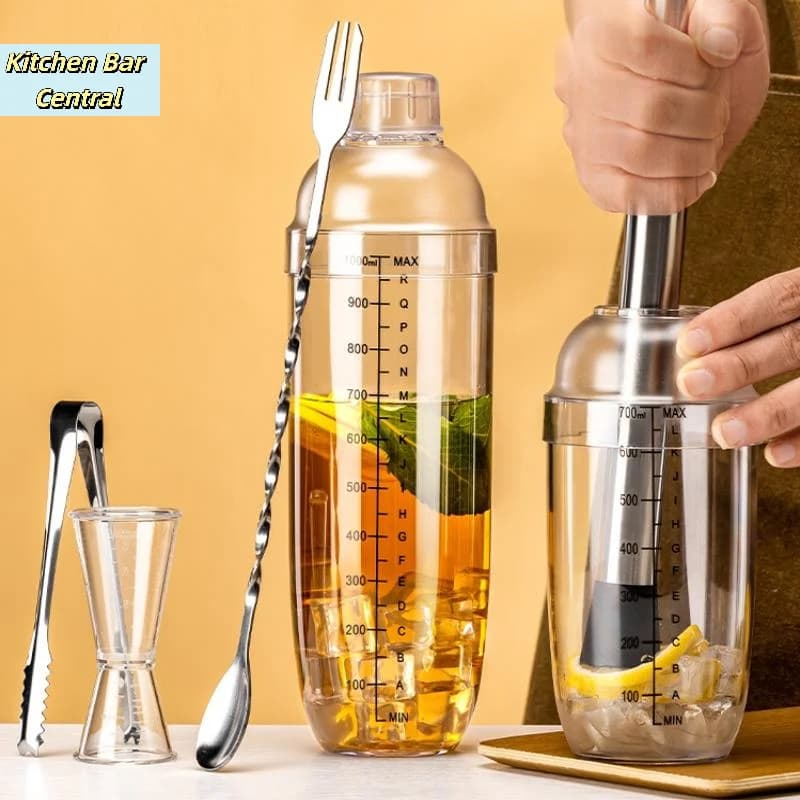 【3/5/7Pcs Cocktail Shaker And Measuring Jigger Set Drink Mixed Hand Shaker Tools For Bartending And Home Bar】