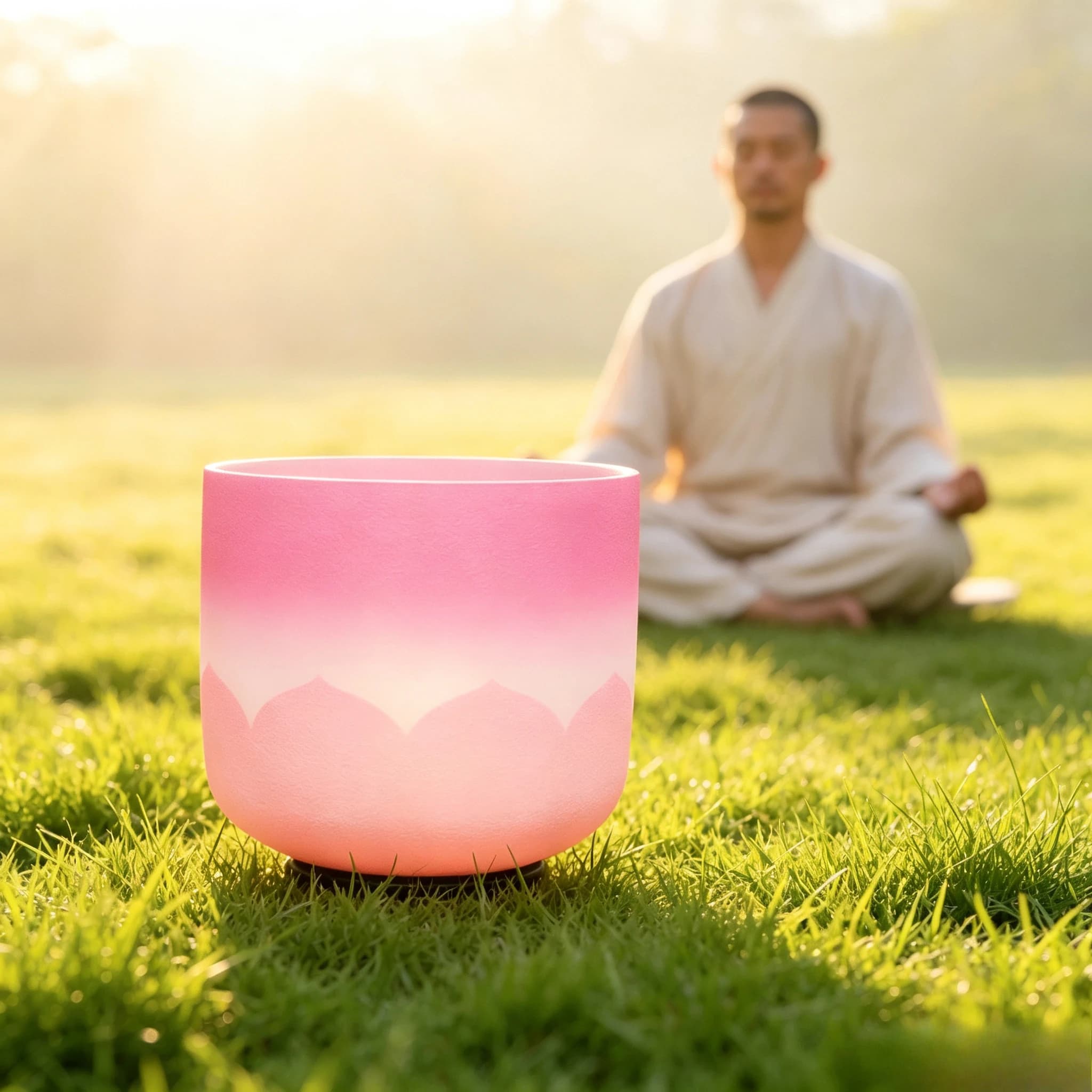 Star Linkup Hye-eun Lotus Design 8 Inch 432hz/440hz ABCDEFG any Note Crystal Singing Bowl for Healing Musical Therapy For Yaga Bath Pink Gradient Lotus Pattern Quartz Crystal Singing Bowl Sound Healing Yoga Meditation Chakra Therapy Decor Bowl