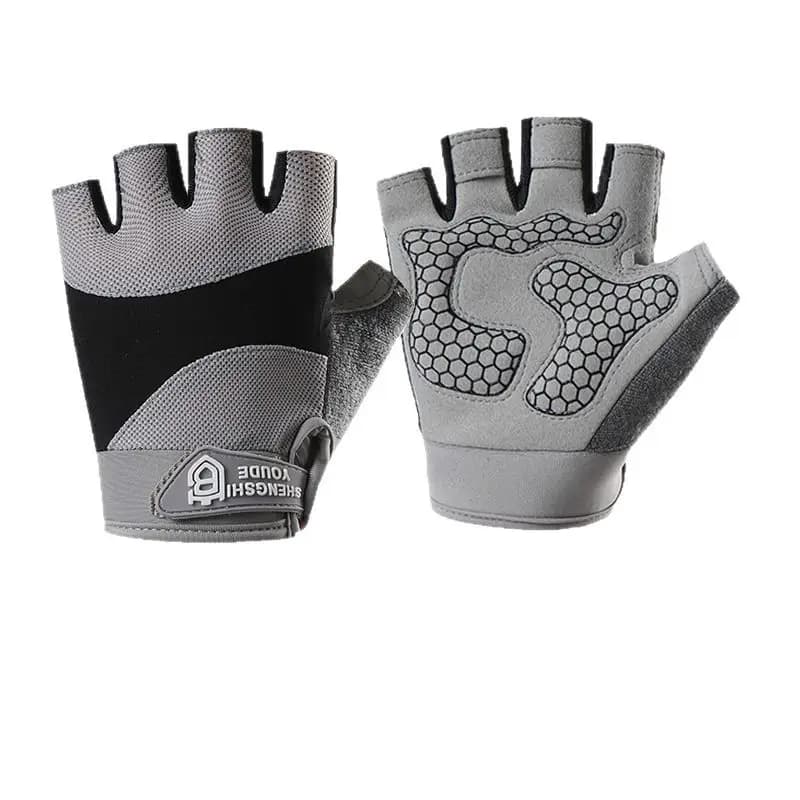 Wear-resistant training gloves: half breathable fingers and shock absorbers for gym and cycling