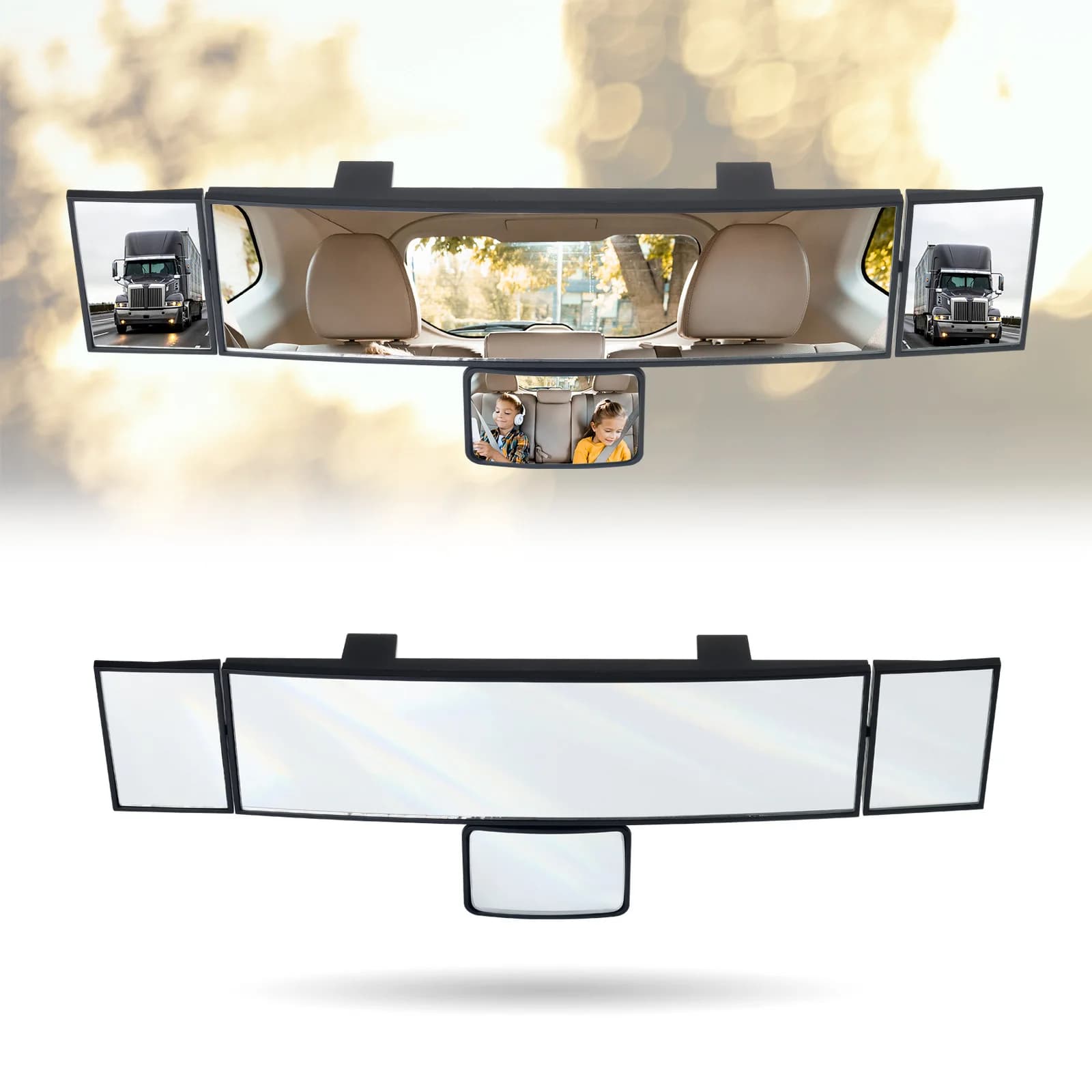 Car Baby Mirrors Interior Rear View Mirror Wide Angle Convex Rearview Mirror Anti Glare Large Vision Auxiliary Monitor