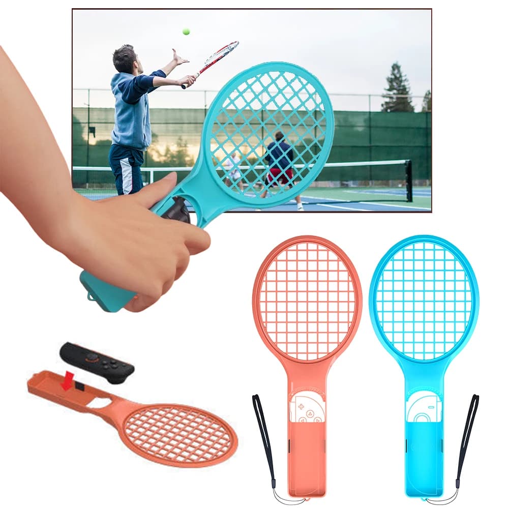 2 Pieces for Switch 2 Joy-Con, Tennis Rack for Video Games, Adjustable Light Grip, Compatible with Sports Games