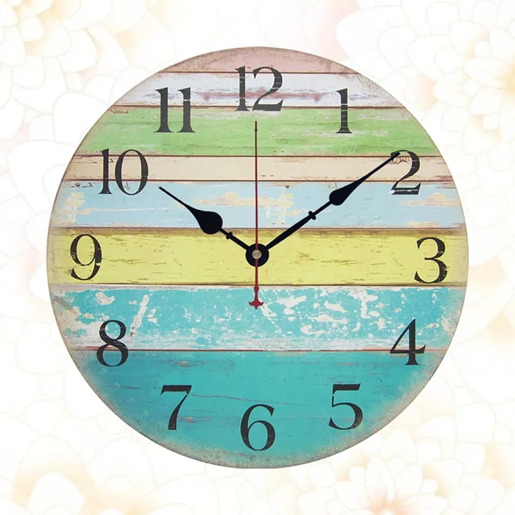 Retro Wooden Wall Clock Silent Non-Ticking Modern Elegant Home Decor for Living Room Bedroom Office Study Chic Fashion Hanging