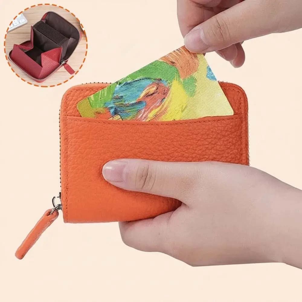 Portafoglio Sottile con Protezione RFID, Impermeabile, in Pelle, Portamonete, Antimagnetico, Classico, Corto, Portatile, Porta Carte per Uomo