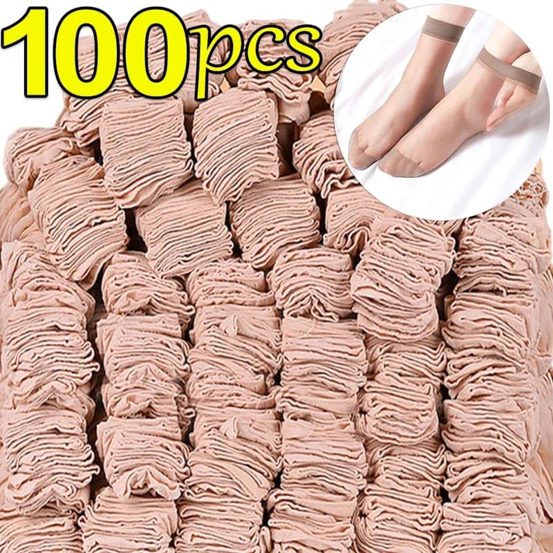 10-50 Paia di Calzini Estivi Ultra Sottili Women's Nylon Sottili, Calzini Corti alla Caviglia Elastici in Seta Cristallo Primaverile 2035