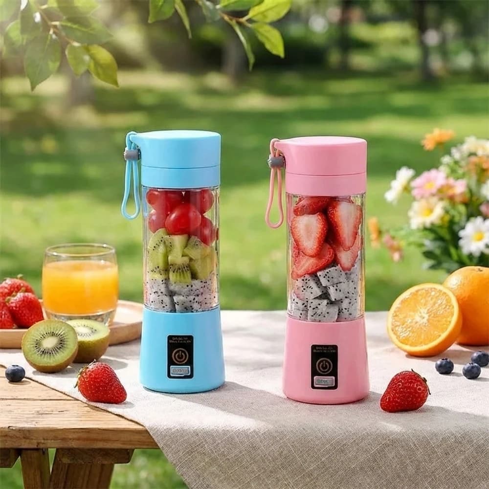 USB Portable Blender Rechargeable with 6 Blades, Mini Automatic Electric Juice Extractor for Fruit