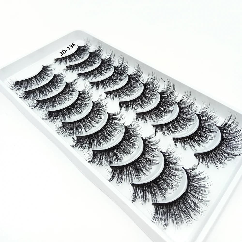 Fake 3D effect eyelashes 10 pairs of fake eyelashes for Halloween/marriage party