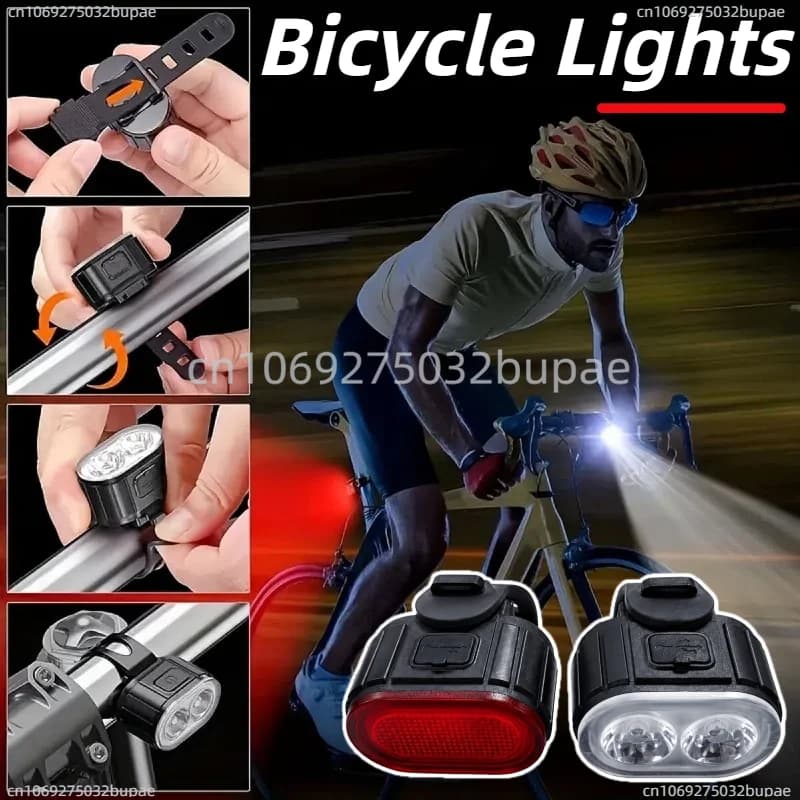 Bicycle Lights LED Bike Lamp USB Rechargeable Bicycle Front and Rear Light Front Lamp Taillight Cycling Lantern Bike Flashlight