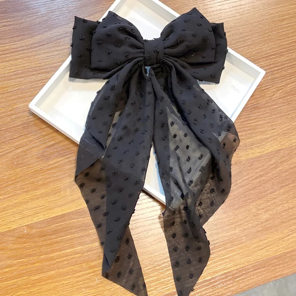 Fermaglio per capelli a fiocco grande da donna, fermaglio a fiocco in raso, fermaglio per coda di cavallo a tinta unita per ragazze, accessori per capelli, regalo