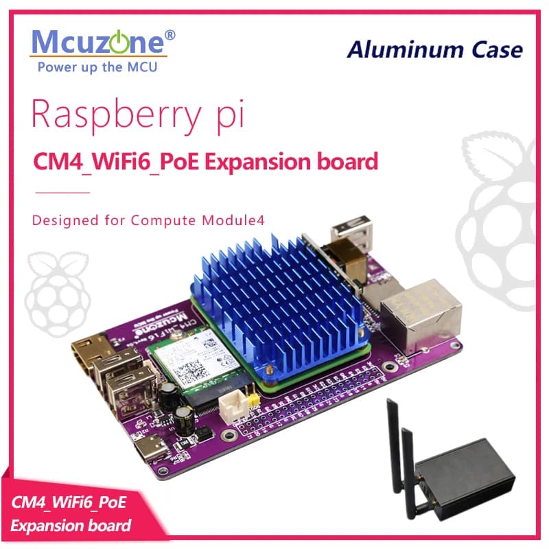 CM4 wifi6 PoE expansion card PCIE M.2 intel AX200 AX210 bluetooth HDMI CSI1 USB-C 4G case of Wi-Fi6E router