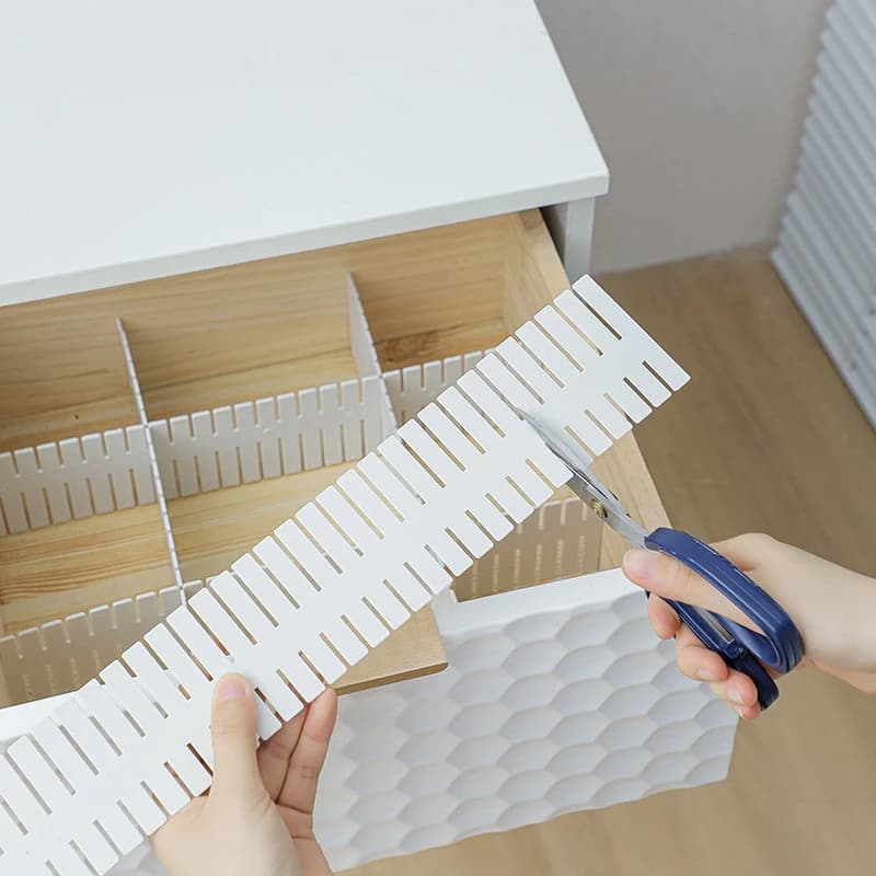 4Pcs Drawer Divider Organizer, Adjustable Partition Separator, Freely Combined Storage Dividers for Socks & Underwear