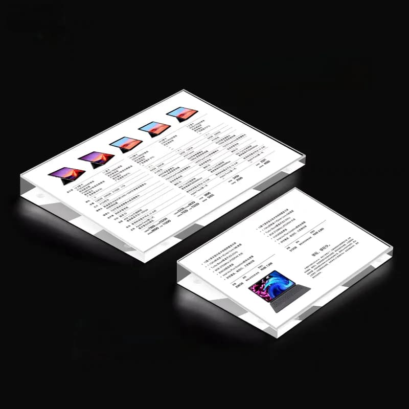 A4 210x297mm Supporto per cartello acrilico inclinato Espositore per foto Cornice pubblicitaria per cellulare Etichetta per prezzi Supporto per carta