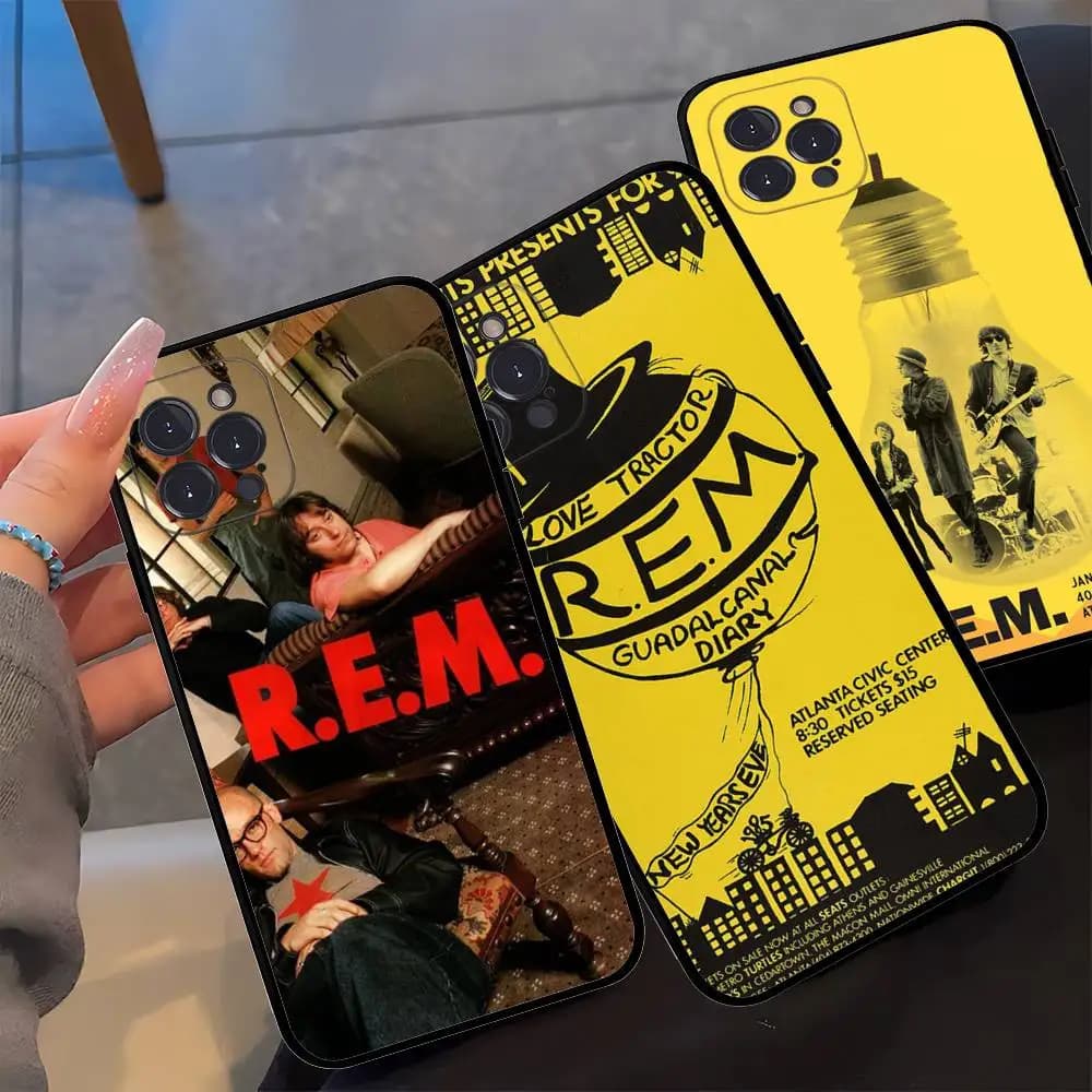 Cover for iPhone REM Alternative Rock Band for iPhone 16 15 14 13 12 11 17 Pro Max, TPU soft case with simple design
