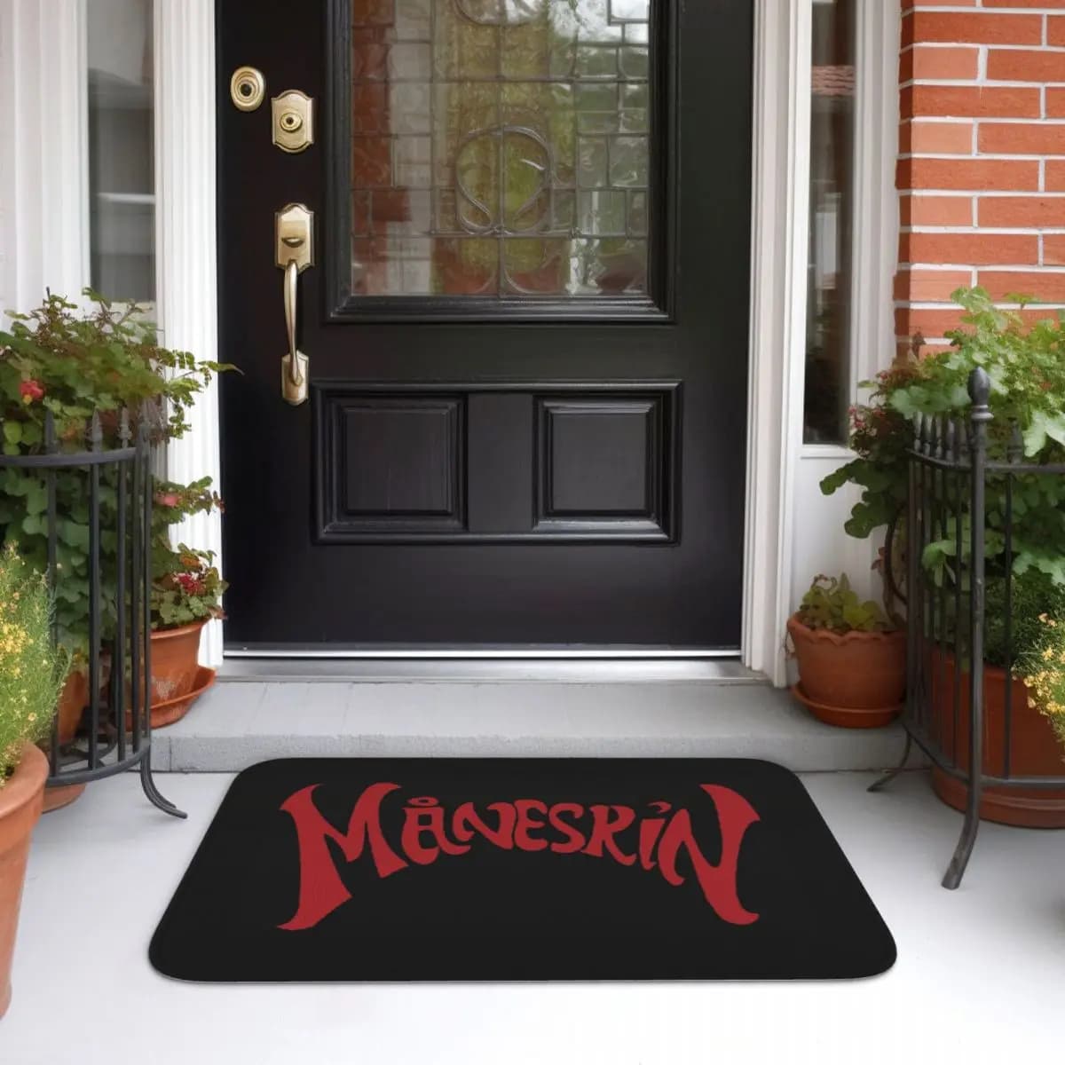 Maneskin Red Logo Doormat Kitchen Entrance Home Floor Mat Non-slip Carpet Rug for Bathroom Footpad Mats