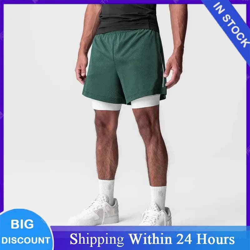1 PC Pantaloncini da corsa da uomo estivi Allenamento ad asciugatura rapida Palestra Fitness Jogging Foderato licenza corta per pantaloni da allenamento fitness traspiranti