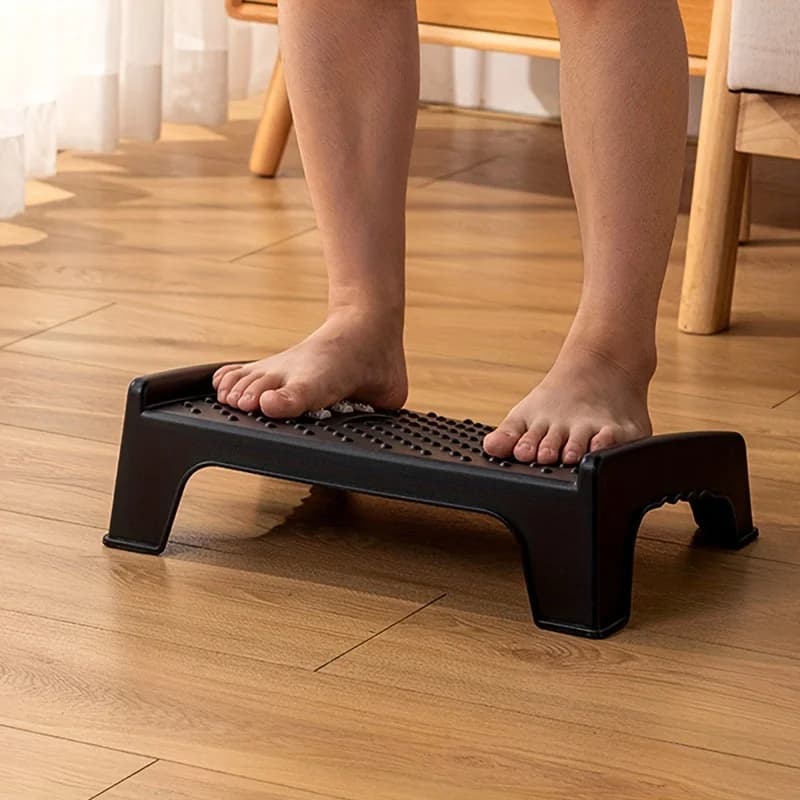 Poggiapiedi ergonomico in plastica con massaggiatore per ufficio e WC - Vasino squatty per adulti - Poggiapiedi sotto la scrivania per comfort