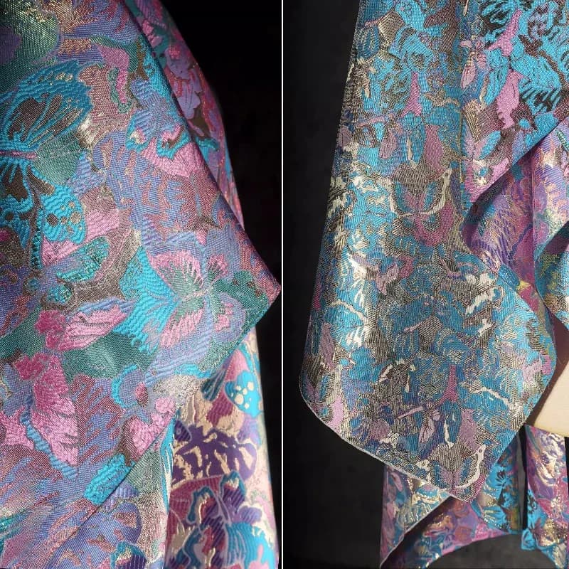 Colorful Jacquard Fabrics Chinese Style Three Dimensional Pattern Texture Embroidery Relief Jacket Clothing Designer Fabric