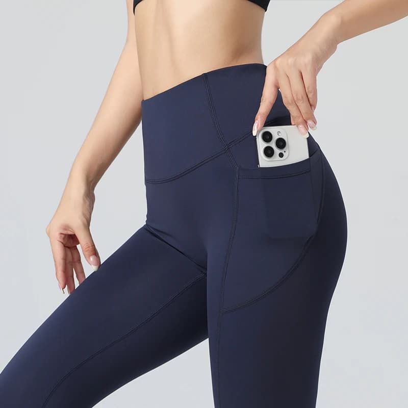 Allenamento fitness personalizzato di alta qualità yoga vita alta butt lifting palestra sport donna leggings da corsa con tasche